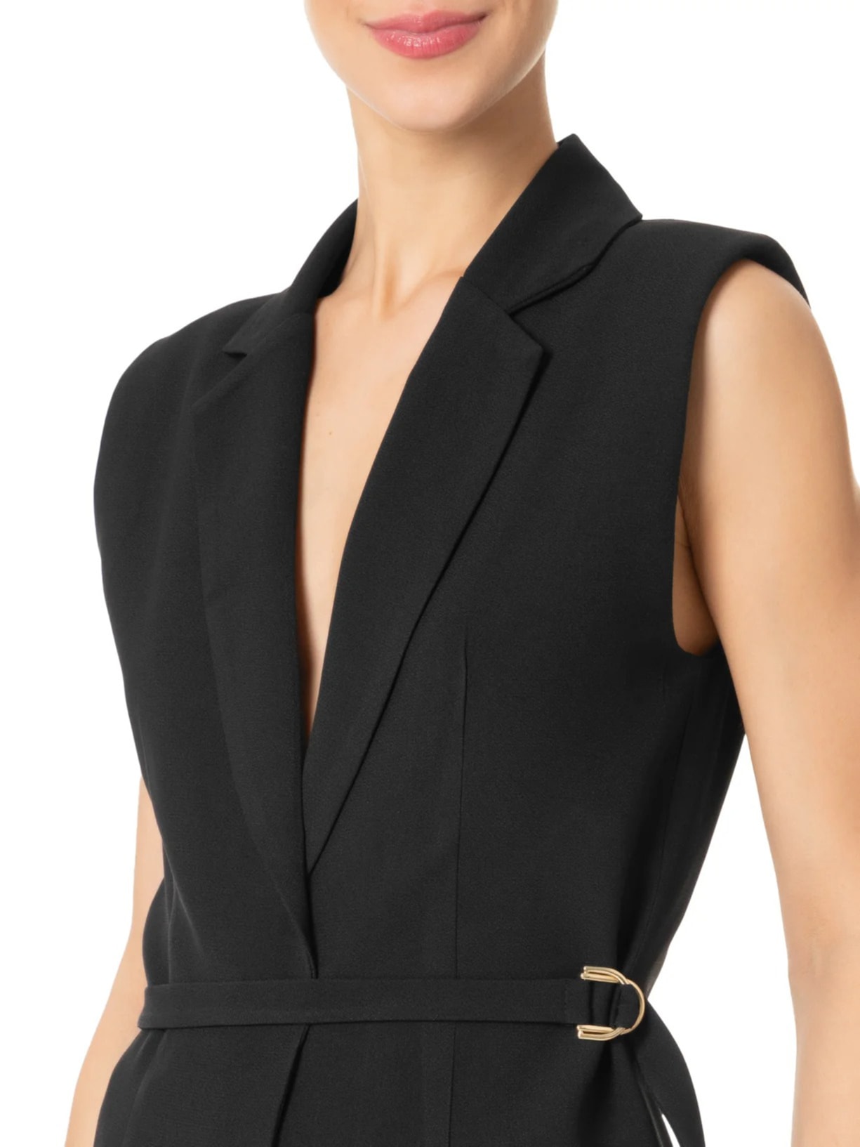 Colete Feminino Alongado Em Crepe Preto '2Essential