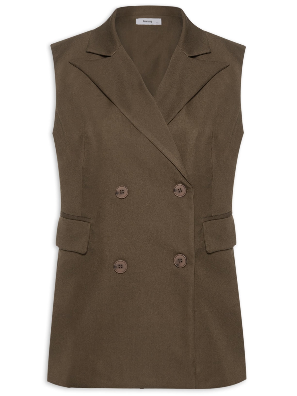 Colete Feminino Alongado Marrom Basiq