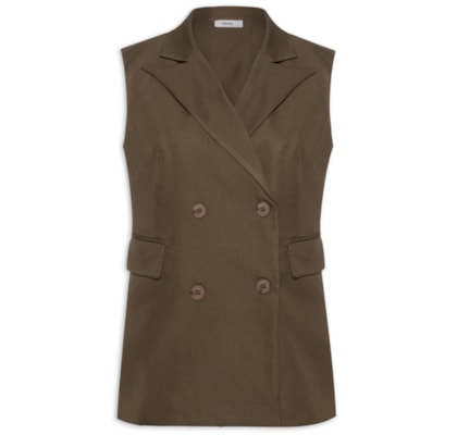 Colete Feminino Alongado - Marrom