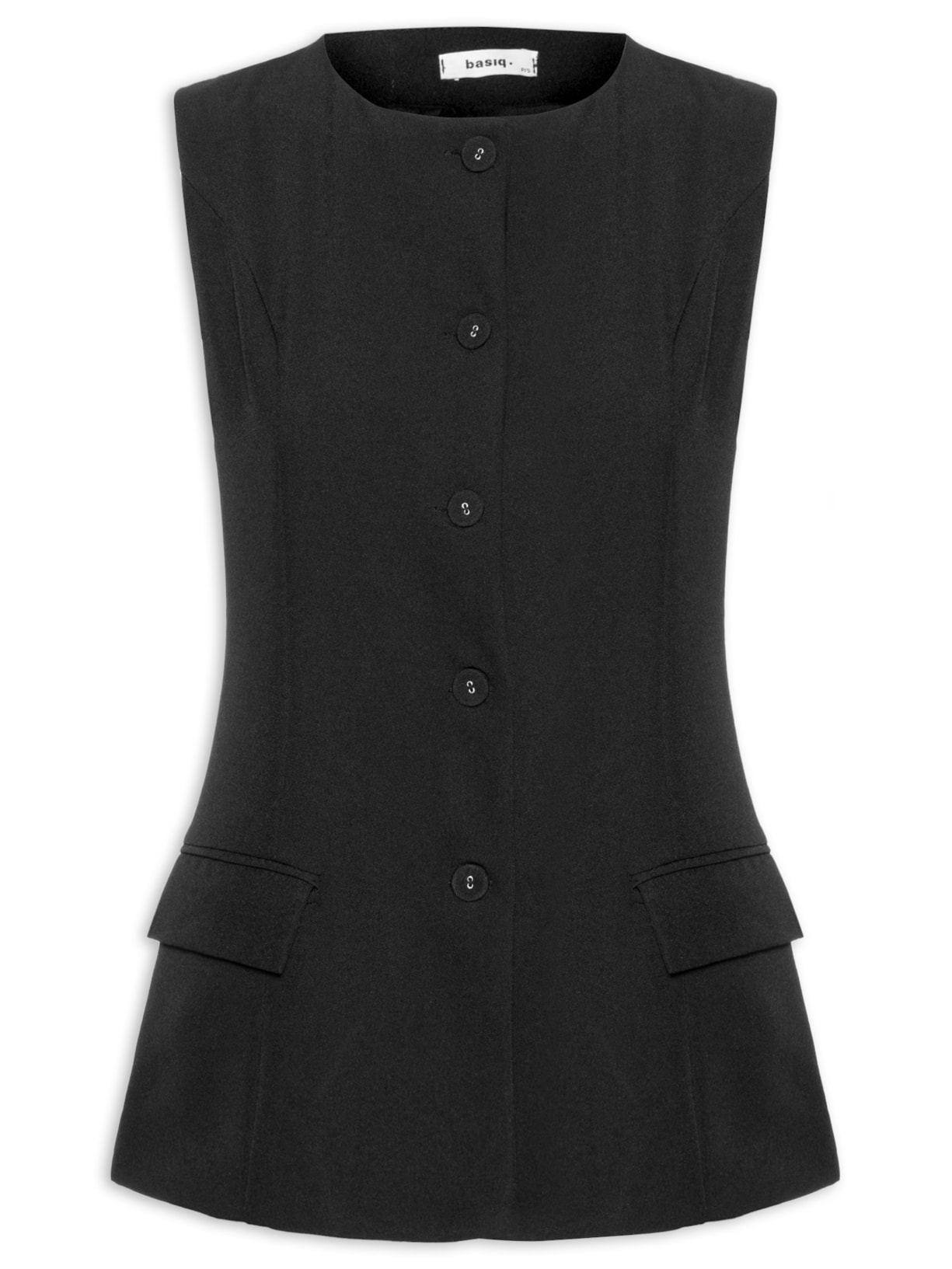 Colete Feminino Alongado - Preto