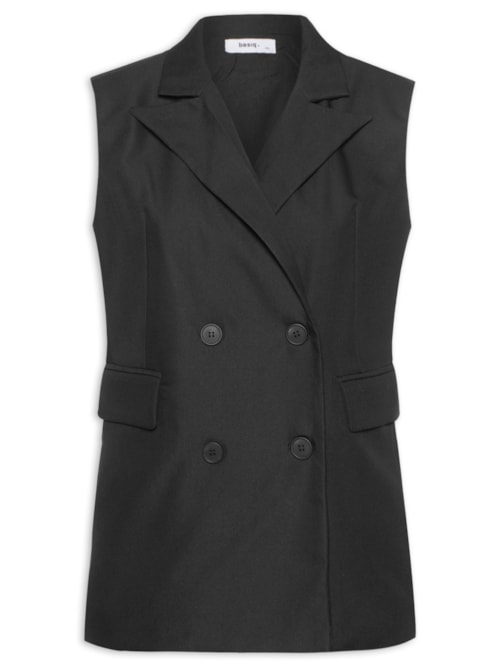 Colete Feminino Alongado - Preto