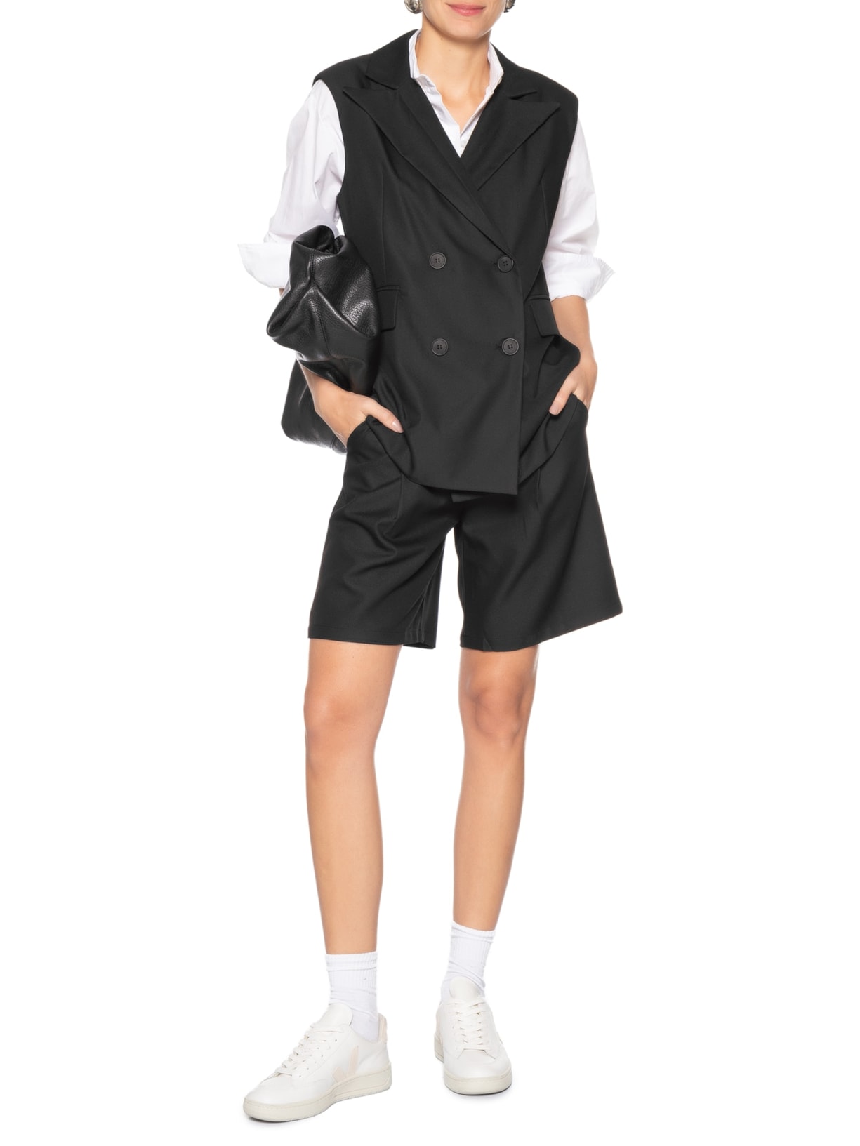 Colete Feminino Alongado Preto Basiq