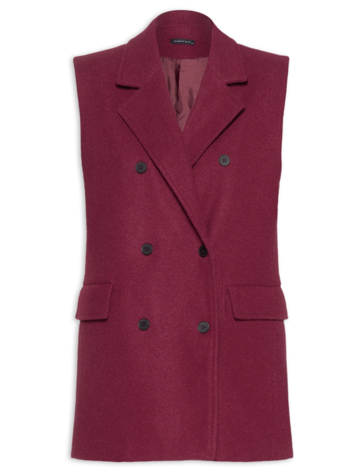 Colete Feminino Alongado - Vermelho