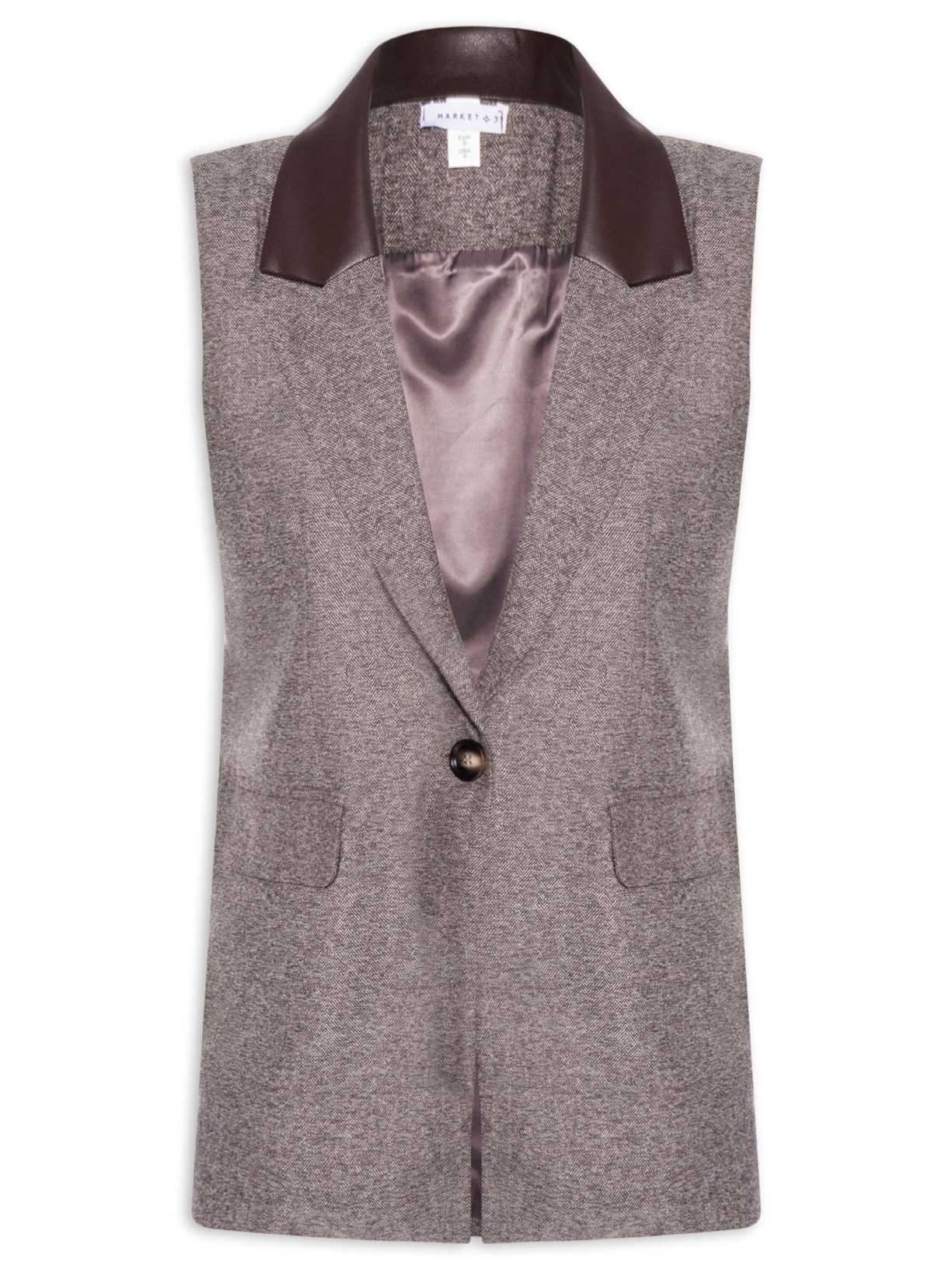 Colete Feminino  Alongado – Marrom Market 33