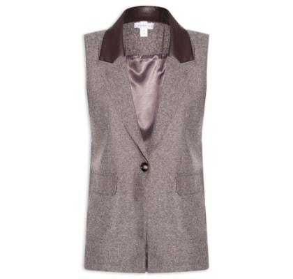 Colete Feminino  Alongado – Marrom