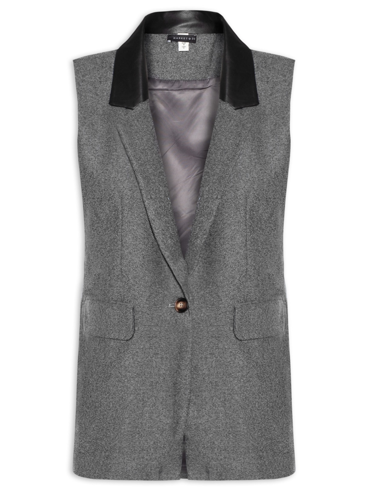 Colete Feminino  Alongado – Preto Market 33