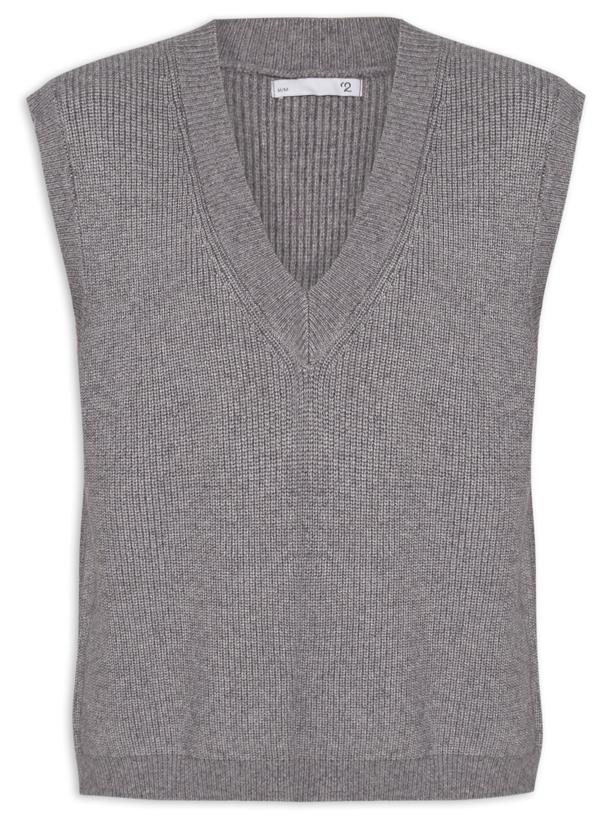 Colete Feminino Amplo em Tricot Cinza '2Essential