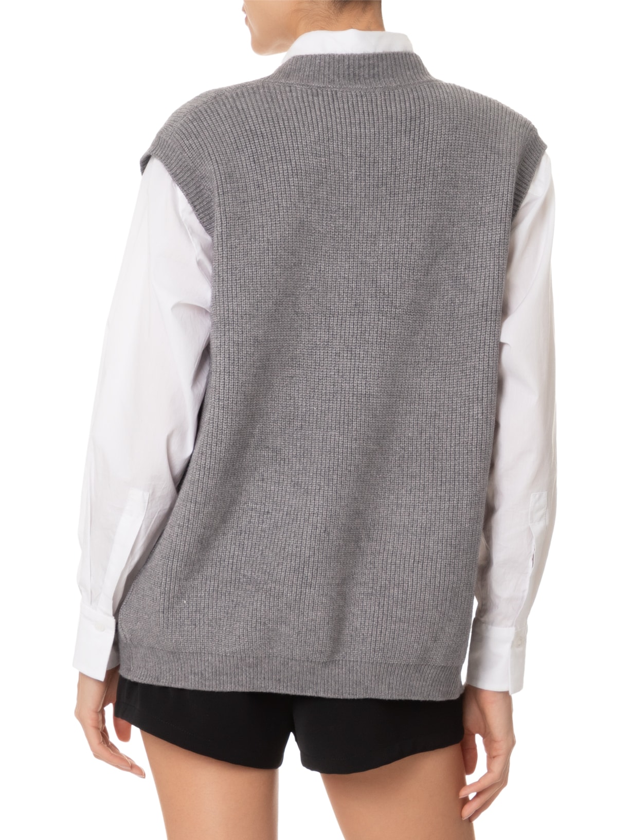 Colete Feminino Amplo em Tricot Cinza '2Essential