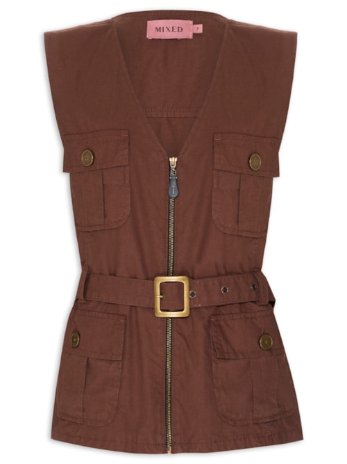 Colete Feminino Army Sarja I26 - Marrom