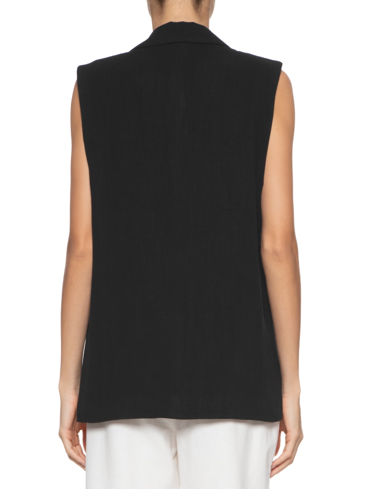 Colete Feminino Botão Único Com Bolsos Preto '2Essential