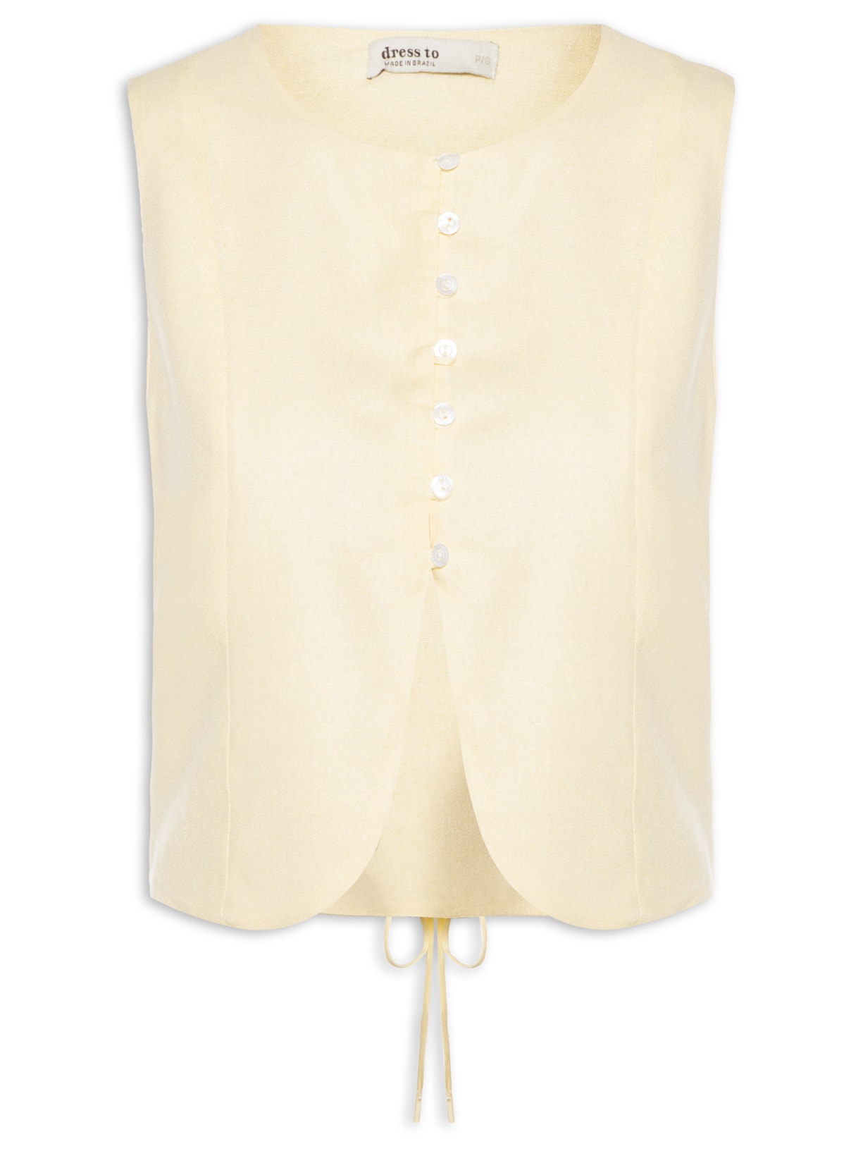 Colete Feminino Botões Frente - Bege