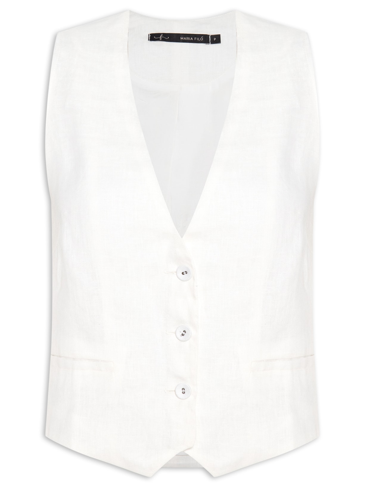 Colete Feminino Botões Frente - Off White