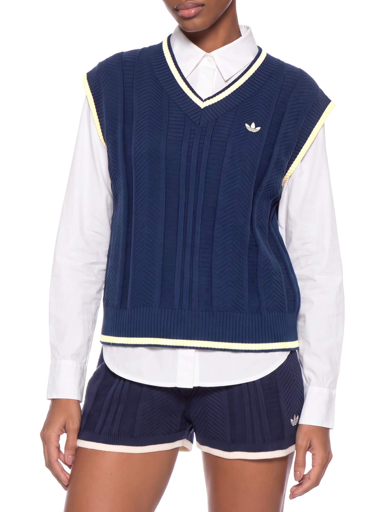Colete Feminino Cable Knit Originals Azul Adidas Originals