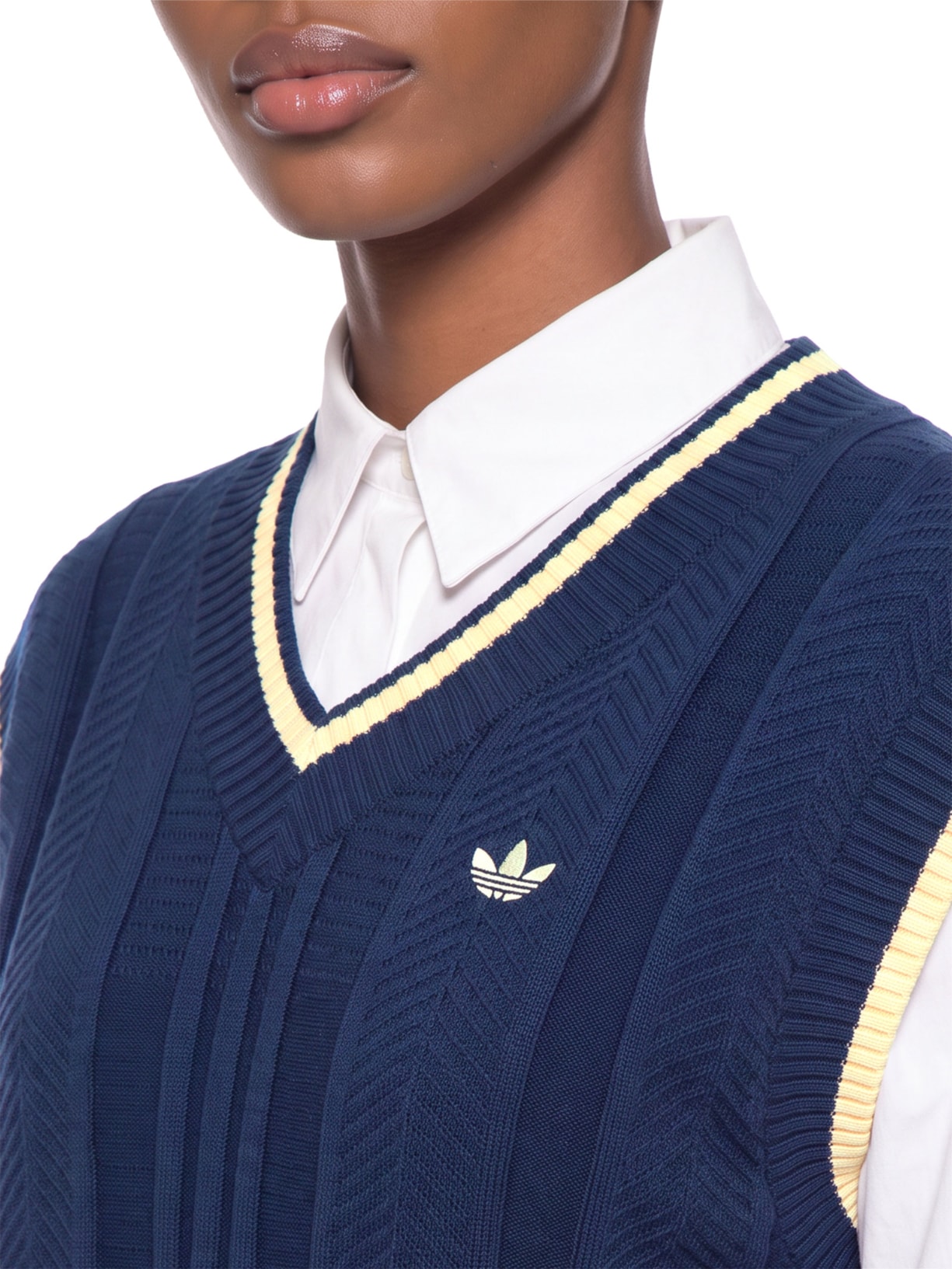 Colete Feminino Cable Knit Originals Azul Adidas Originals