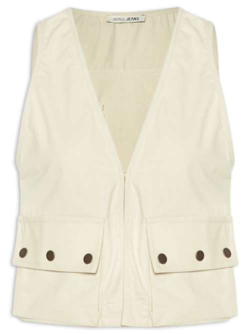 Colete Feminino Cargo – Bege
