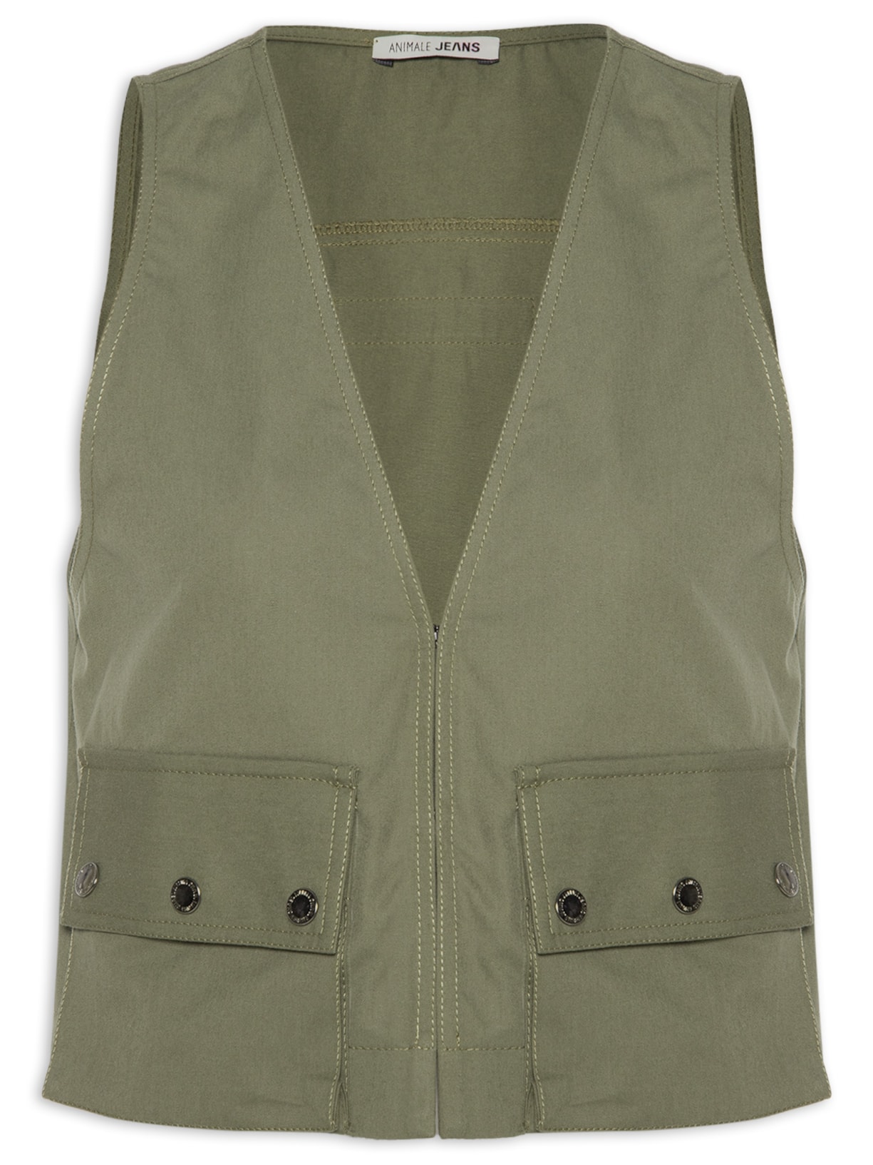 Colete Feminino Cargo – Verde Animale Jeans