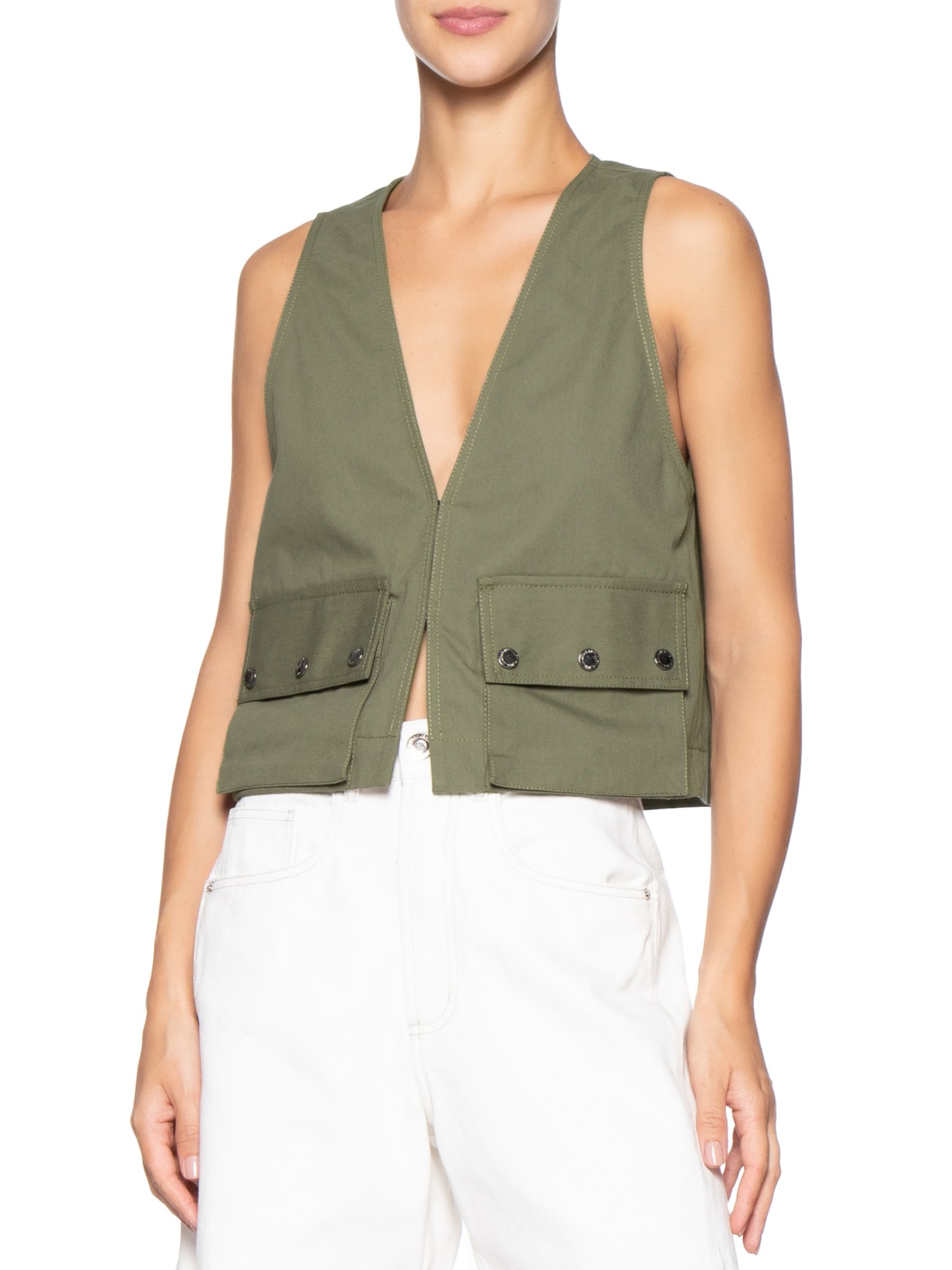 Colete Feminino Cargo – Verde Animale Jeans