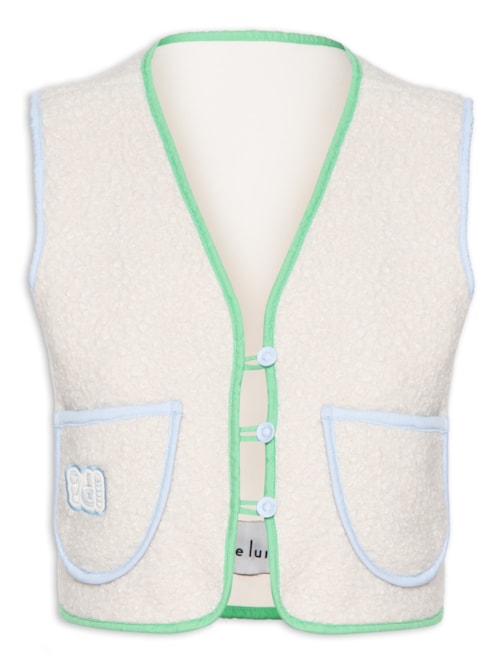 Colete Feminino Carmina Fluffy Color - Off White