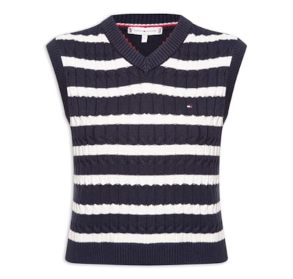 Colete Feminino Co Cable Mid V-Neck Vest - Azul