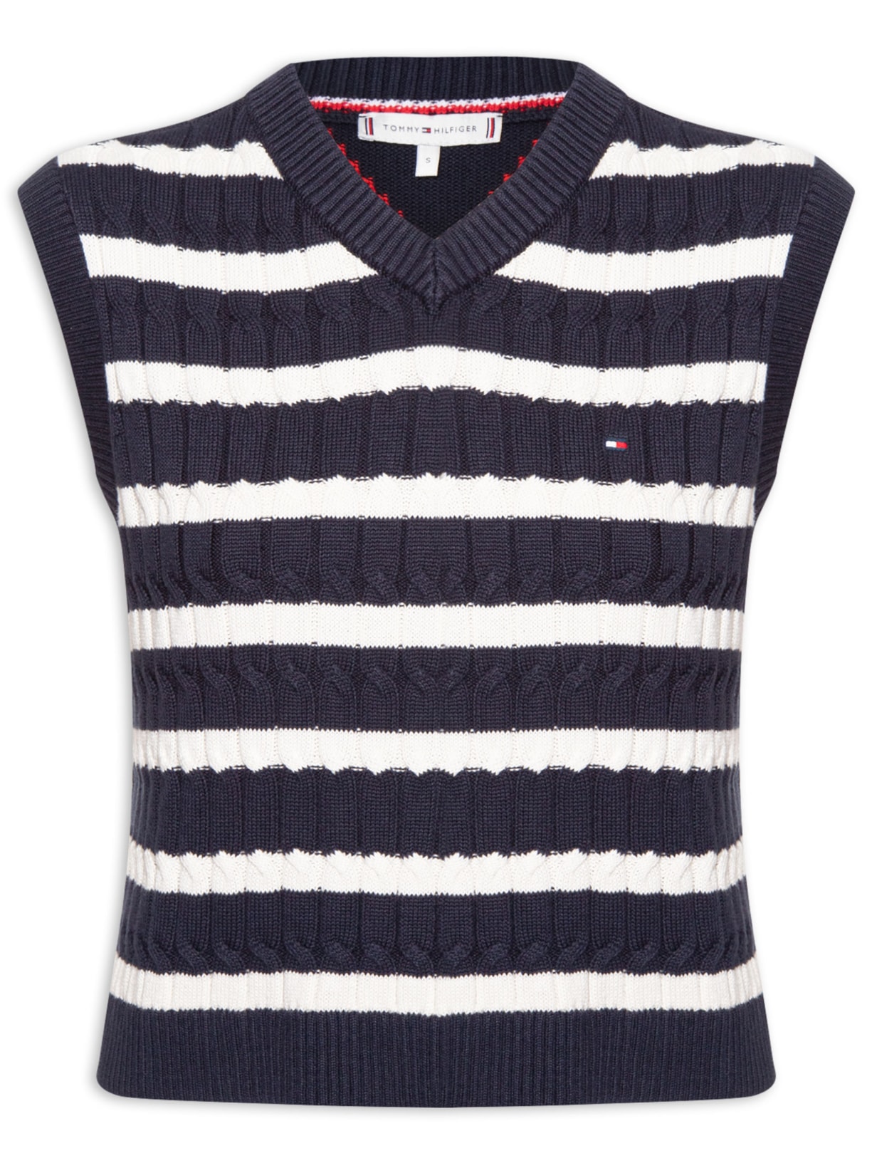 Colete Feminino Co Cable Mid V-Neck Vest - Preto