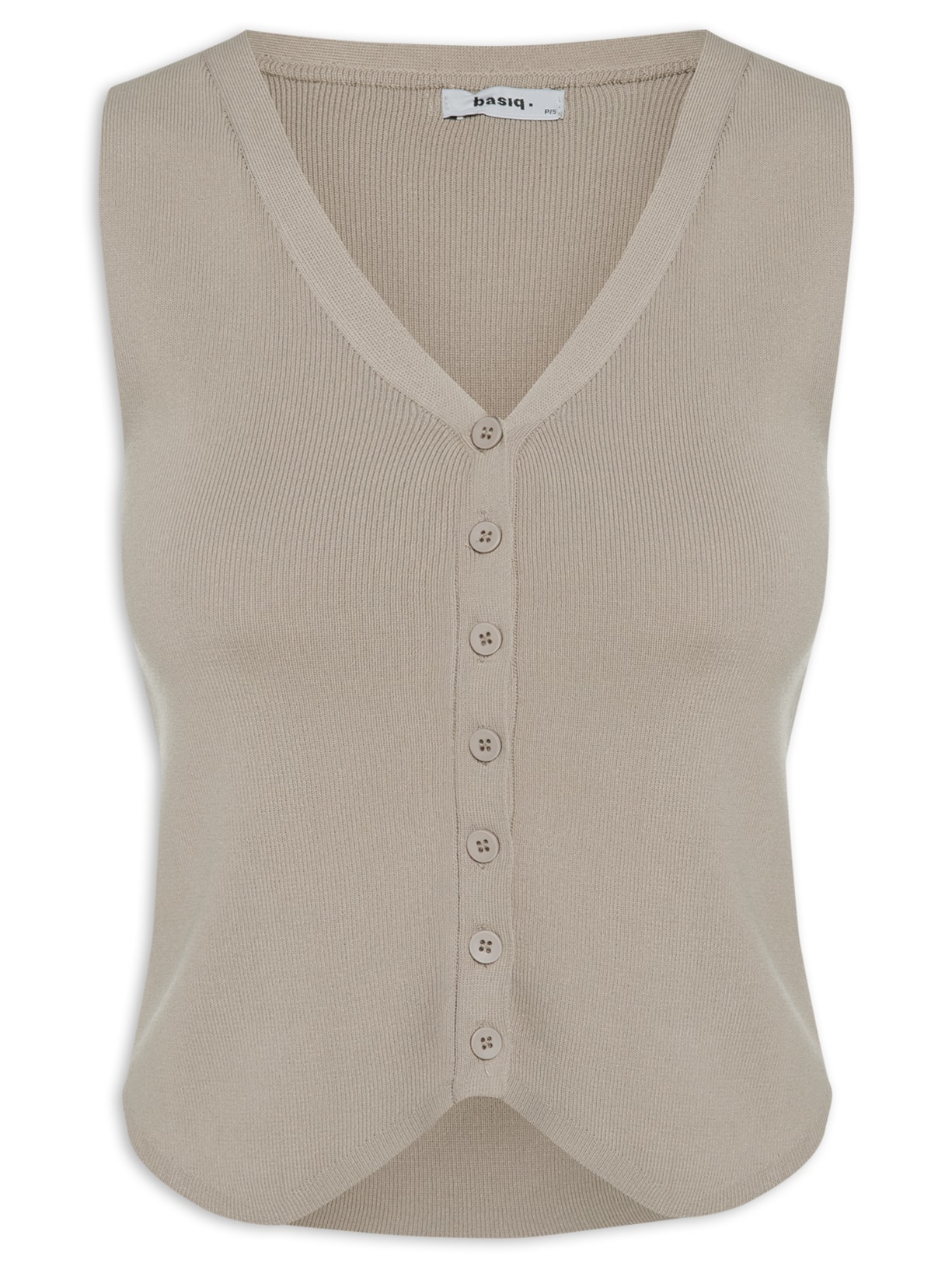 Colete Feminino Com Abotoamento - Cinza