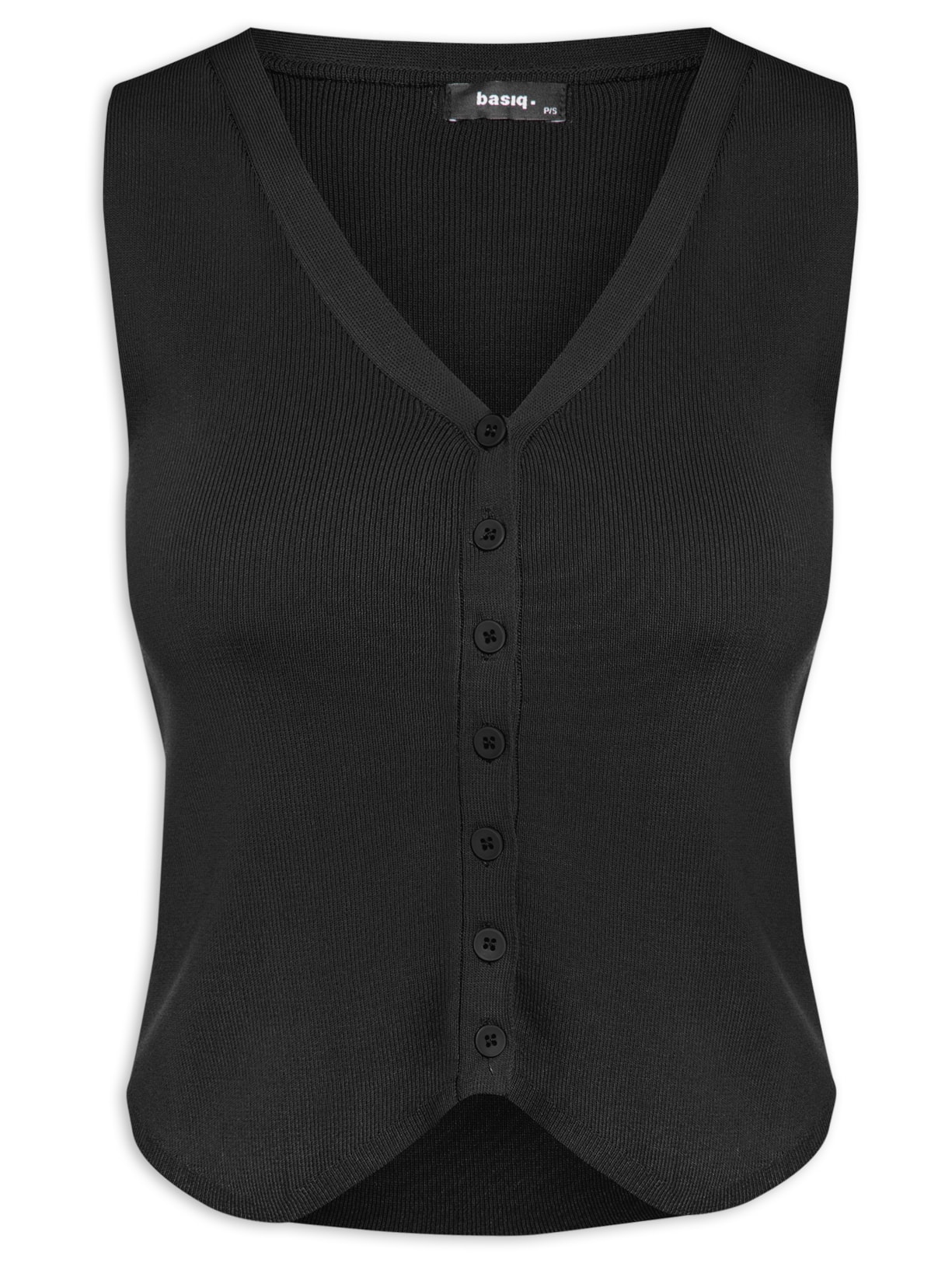 Colete Feminino Com Abotoamento - Preto