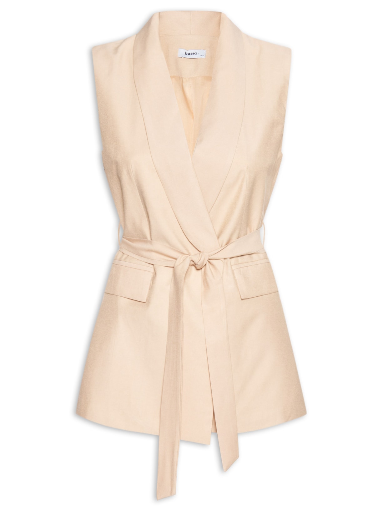 Colete Feminino Com Amarração - Bege