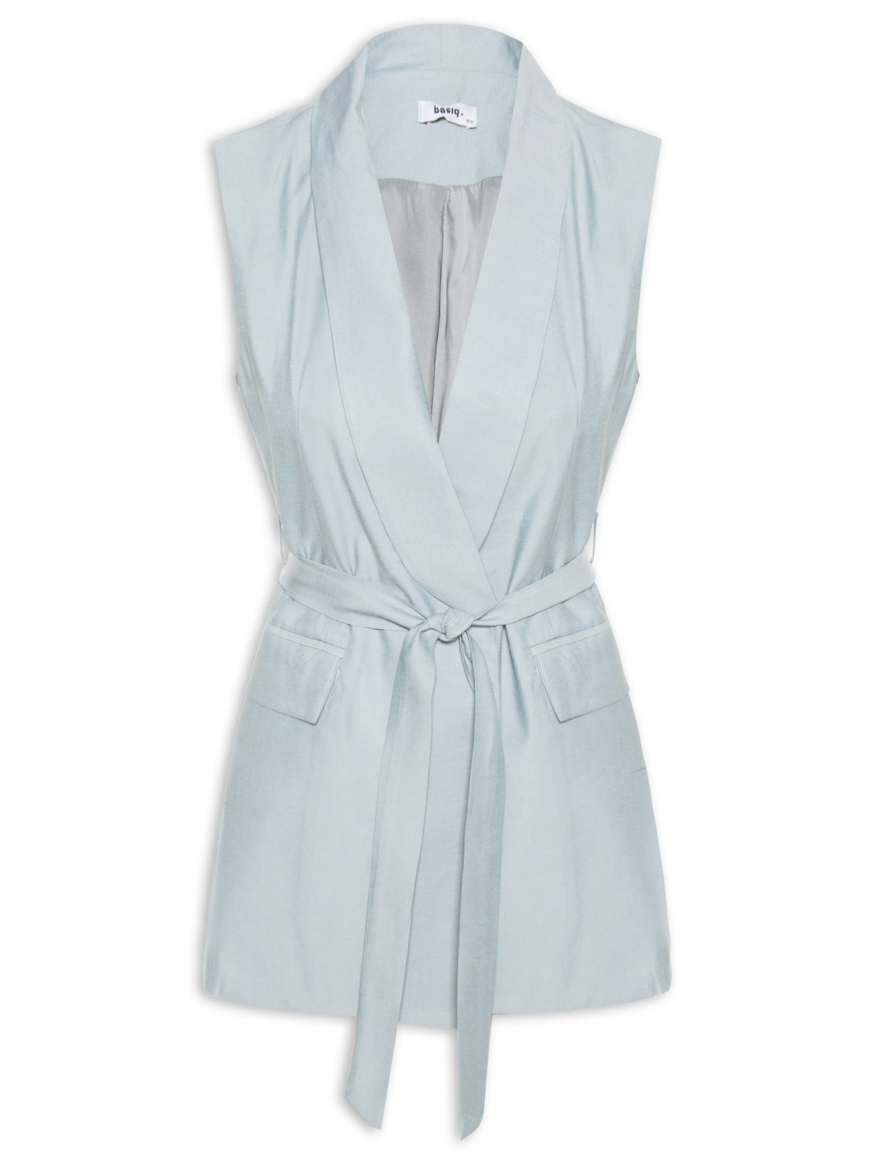 Colete Feminino Com Amarração - Cinza