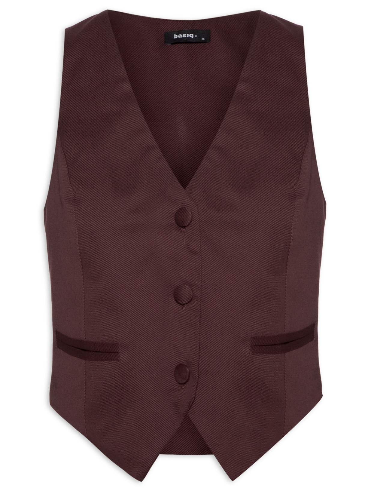 Colete Feminino Com Botões - Marrom