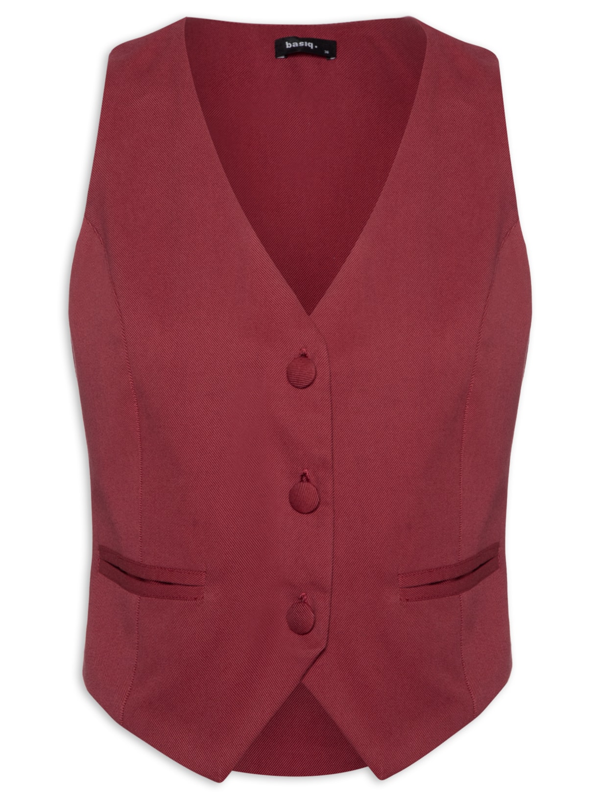 Colete Feminino Com Botões - Vinho