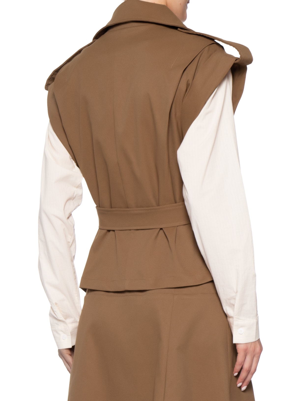 Colete Feminino Com Cinto Marrom '2Essential