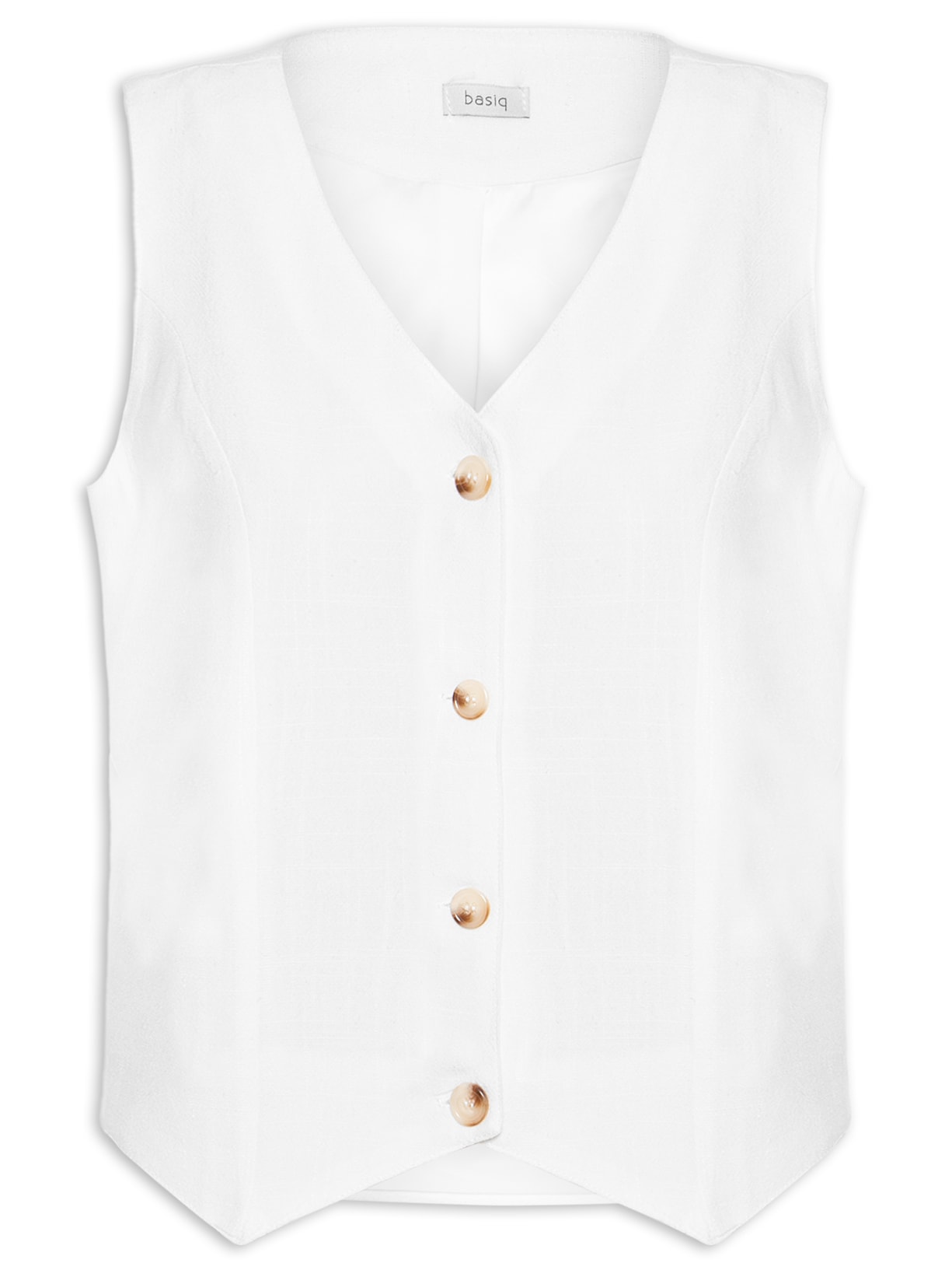 Colete Feminino Com Linho Forrado - Branco