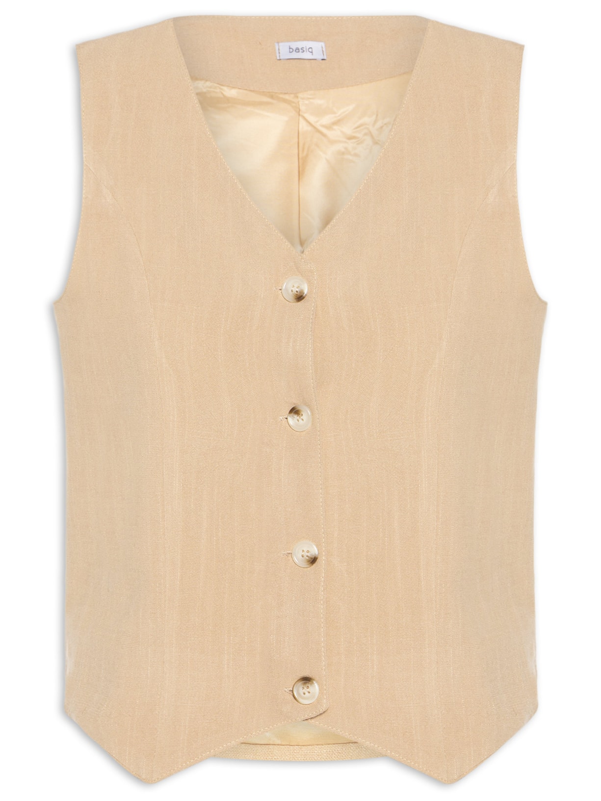 Colete Feminino Com Linho Forrado - Marrom