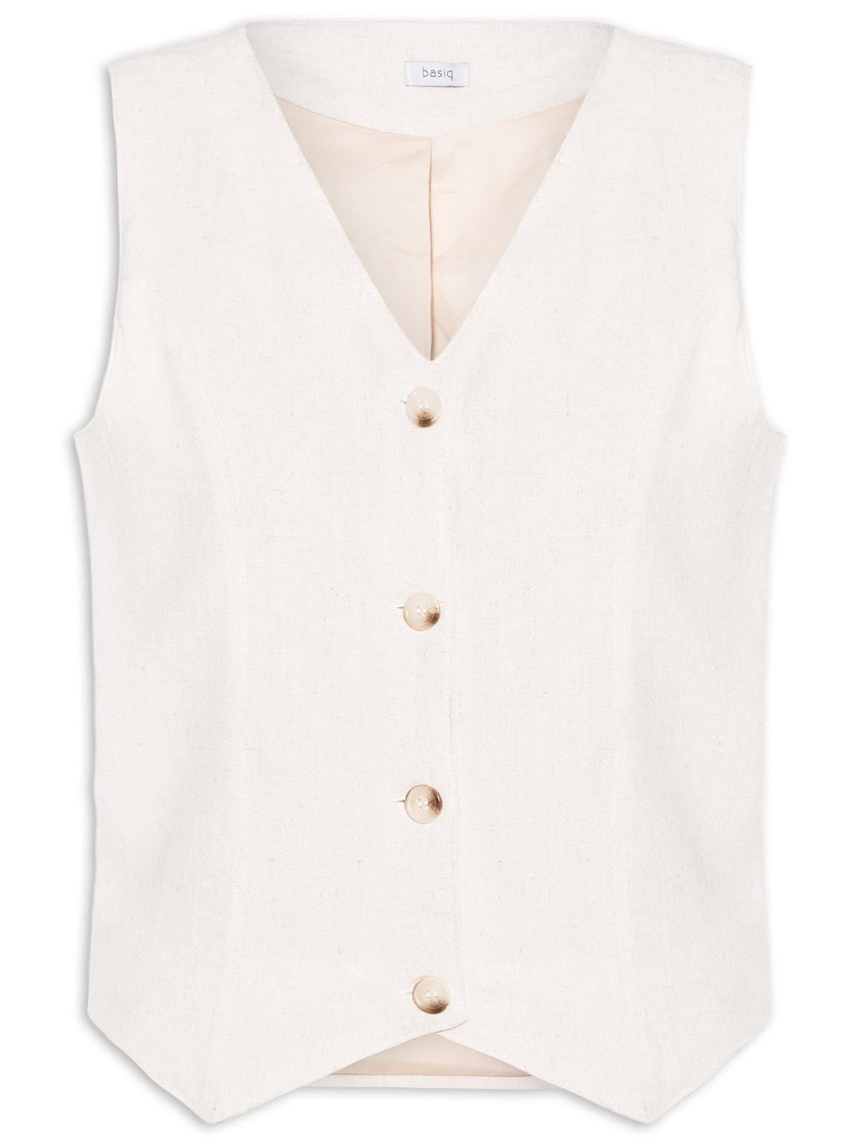 Colete Feminino Com Linho Forrado - Off White