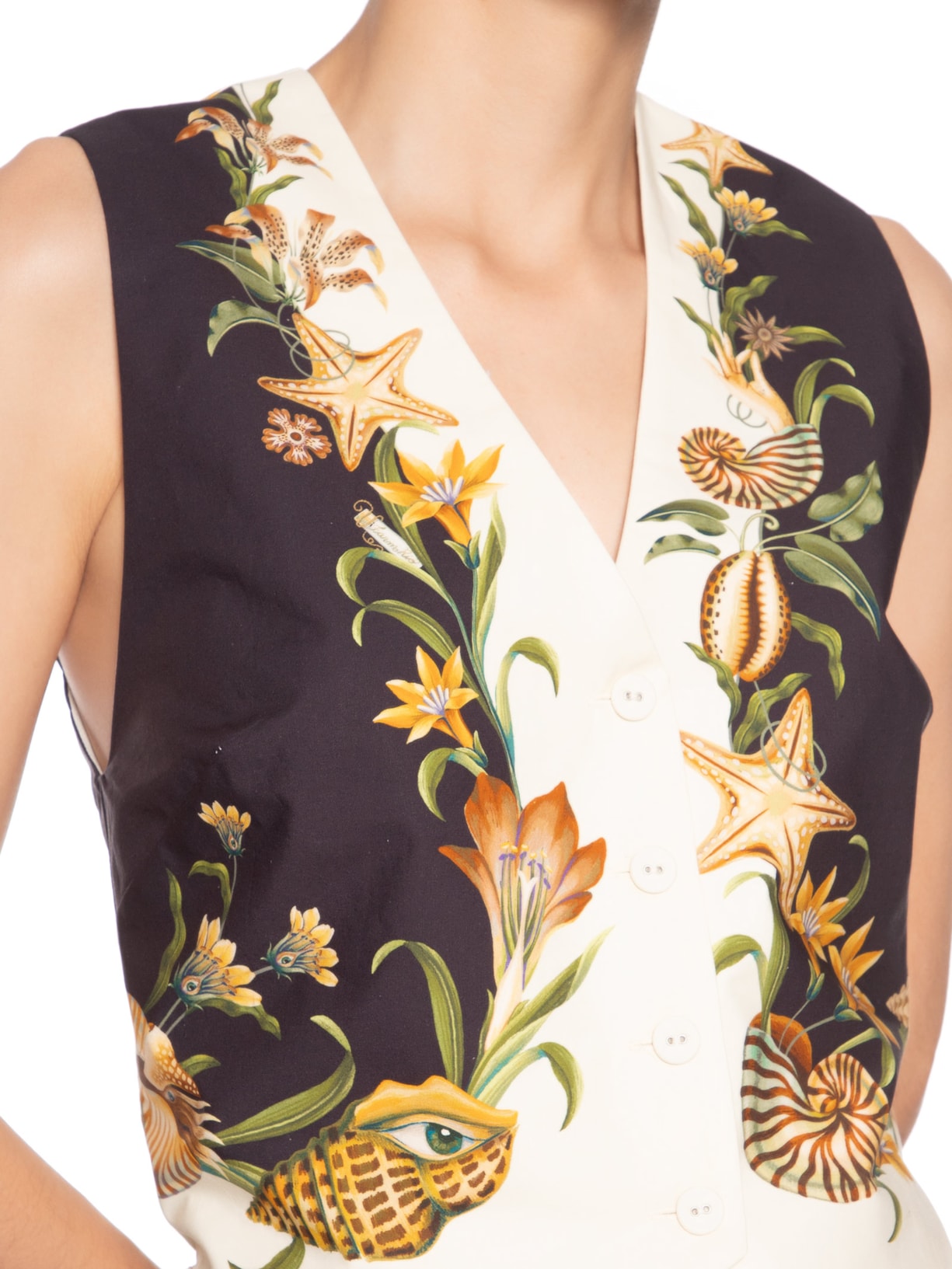 Colete Feminino Concha Surreal Branco Farm