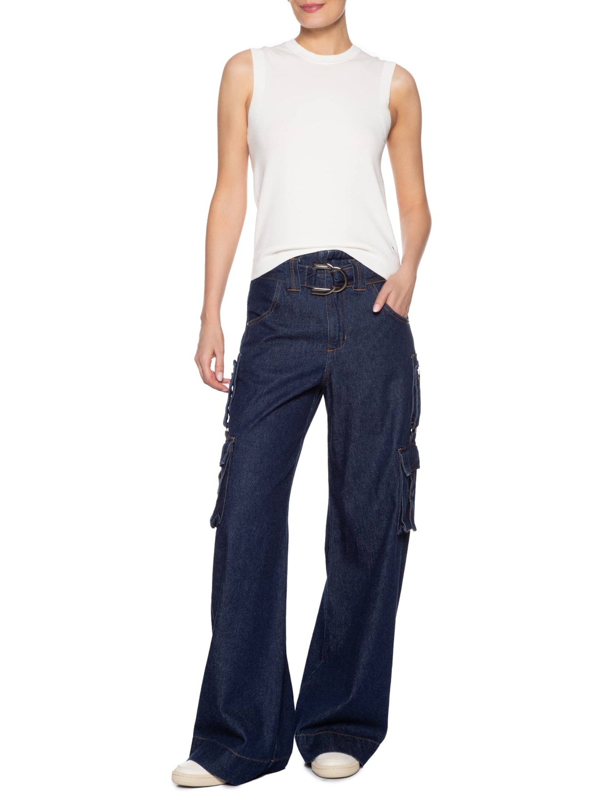 Colete Feminino Cotton Jersey Stitch Branco Tommy Hilfiger