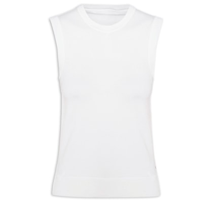Colete Feminino Cotton Jersey Stitch - Branco