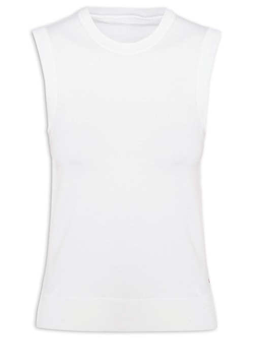 Colete Feminino Cotton Jersey Stitch - Branco