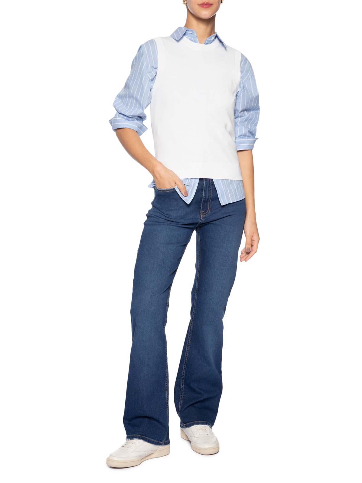Colete Feminino Cotton Jersey Stitch Branco Tommy Hilfiger