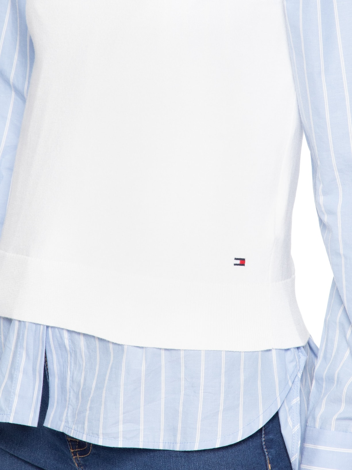 Colete Feminino Cotton Jersey Stitch Branco Tommy Hilfiger