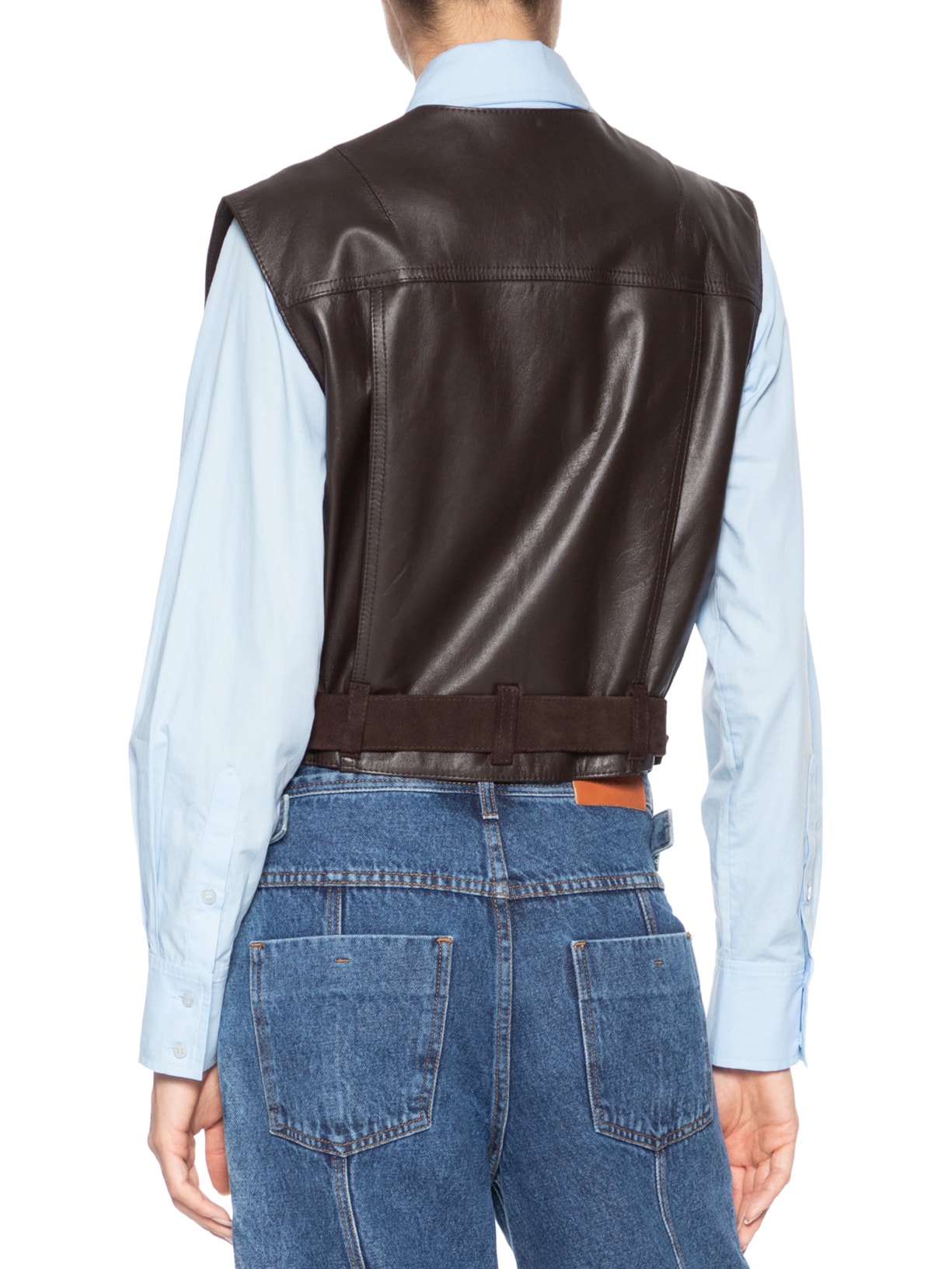 Colete Feminino Couro Venice Marrom Nk