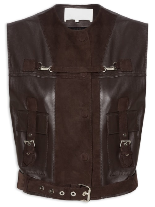 Colete Feminino Couro Venice - Marrom