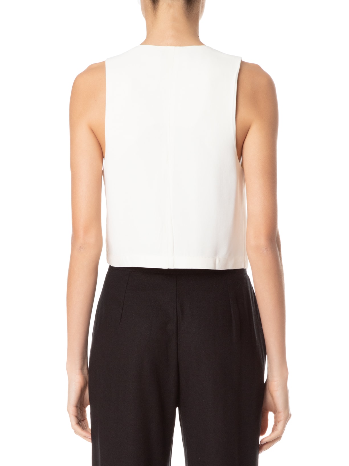 Colete Feminino Crepe Alfaiataria Off White Maria Filó