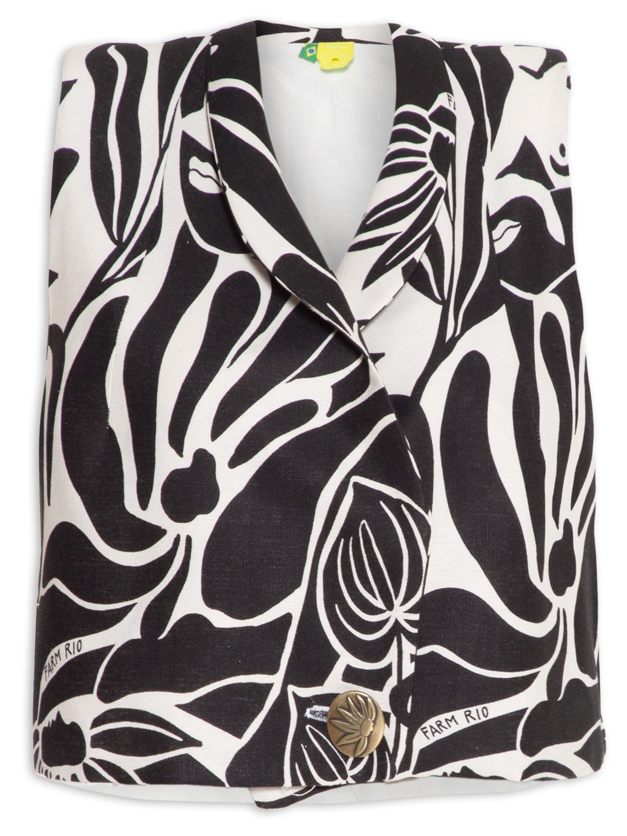 Colete Feminino Cropped Delicadeza Surreal - Preto