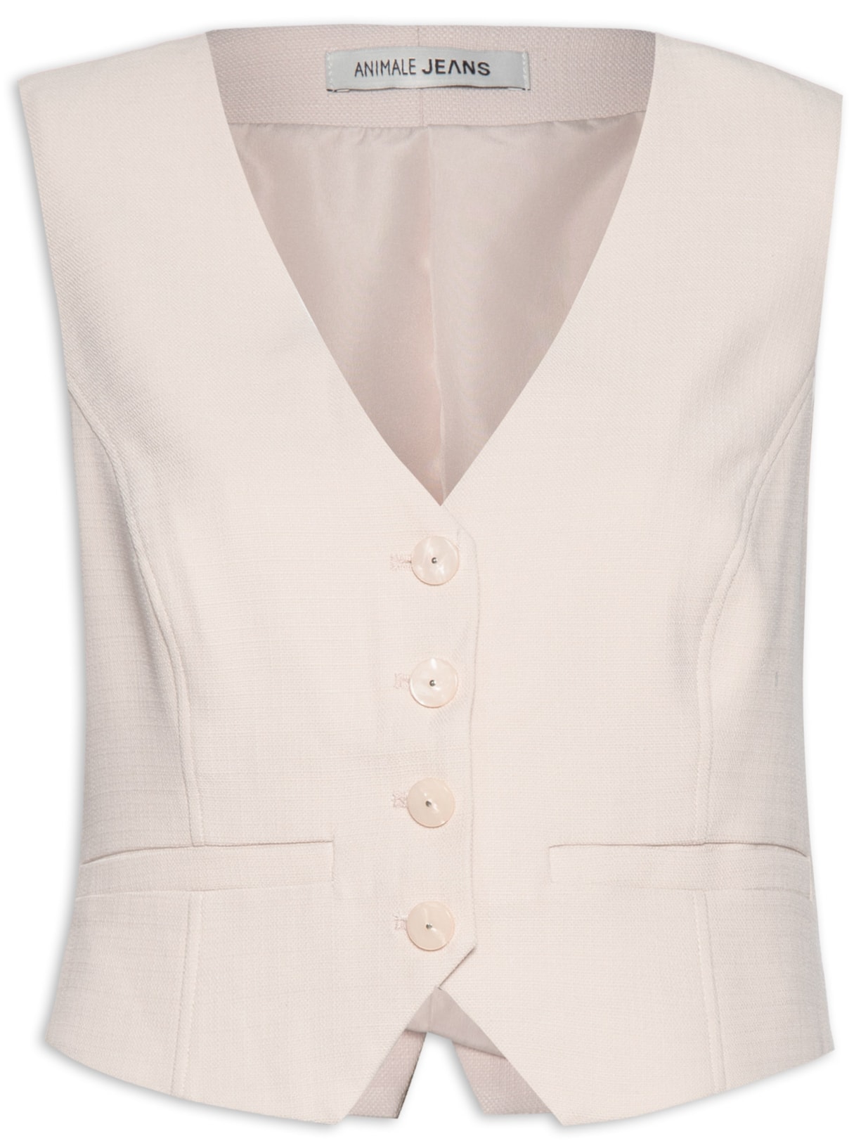 Colete Feminino De Alfaiataria - Bege