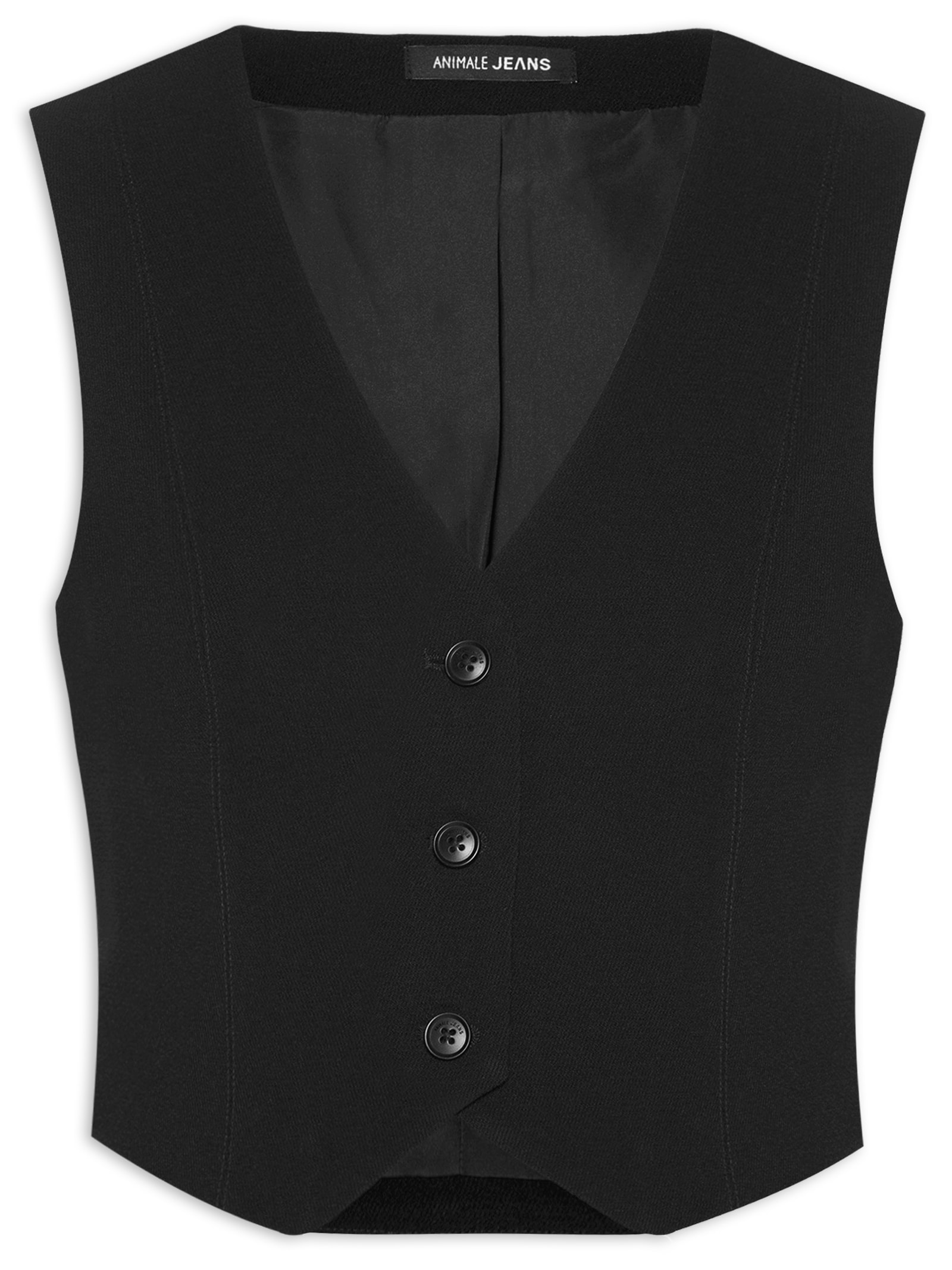 Animale Jeans - Colete Feminino De Alfaiataria - Preto