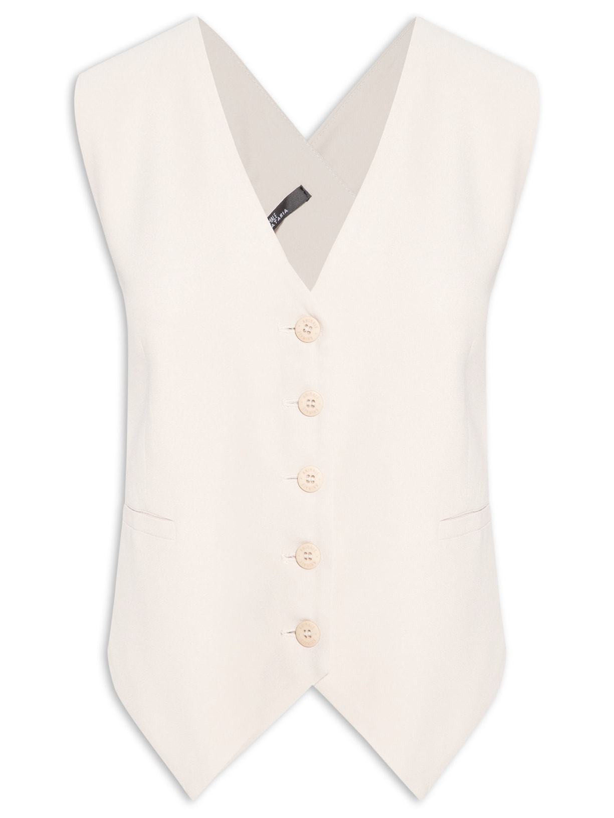 Colete Feminino De Crepe Aveia - Bege