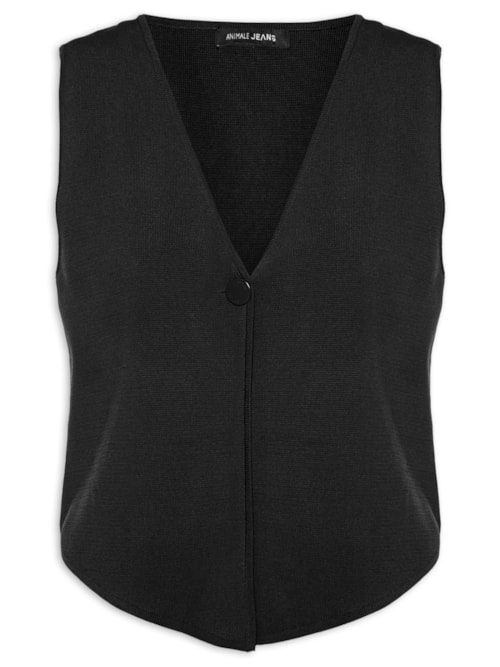 Colete Feminino De Tricot - Preto