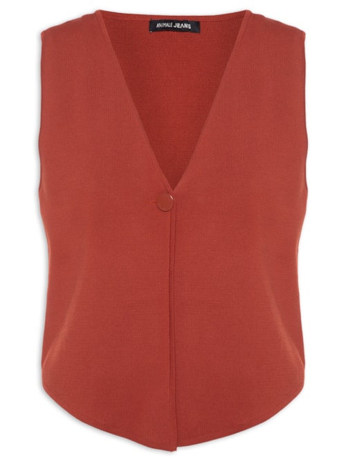 Colete Feminino De Tricot - Vermelho