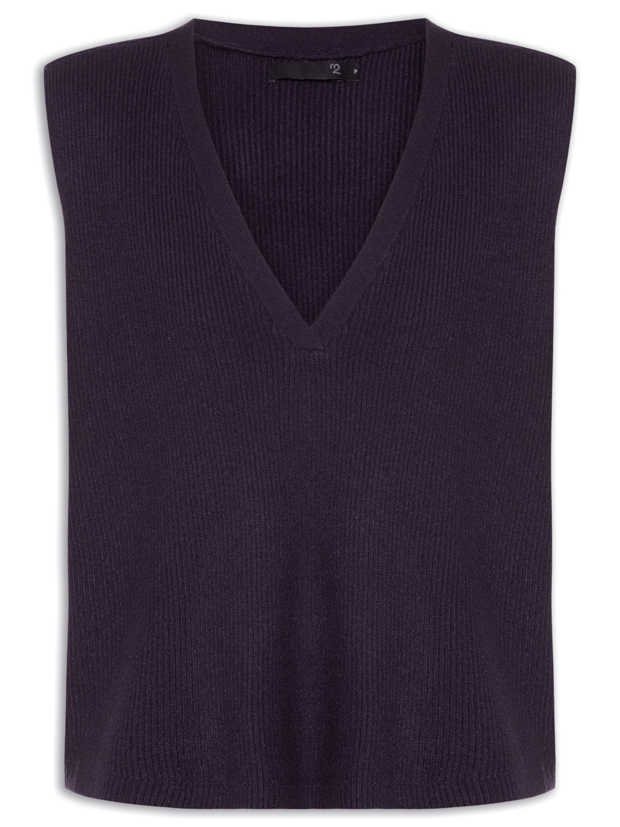 Colete Feminino Decote V Em Tricot - Azul